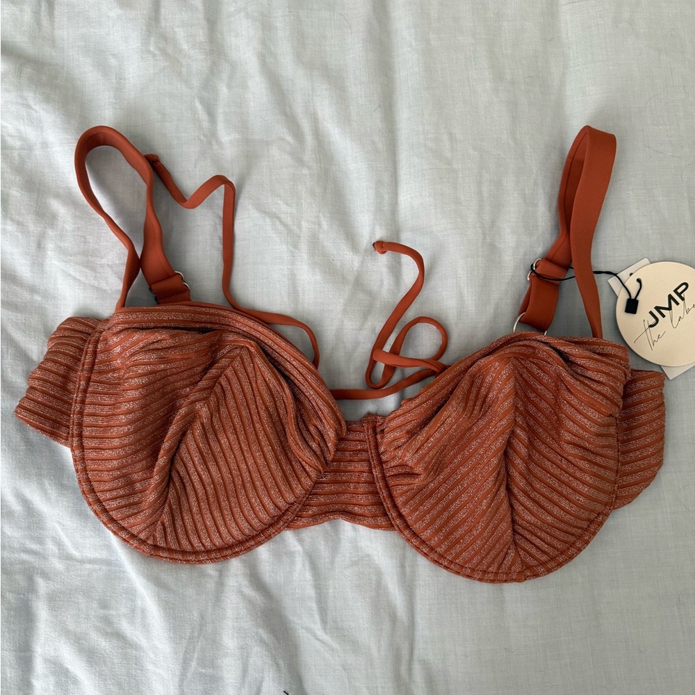JMP The Label Brown Ribbed Bikini Set